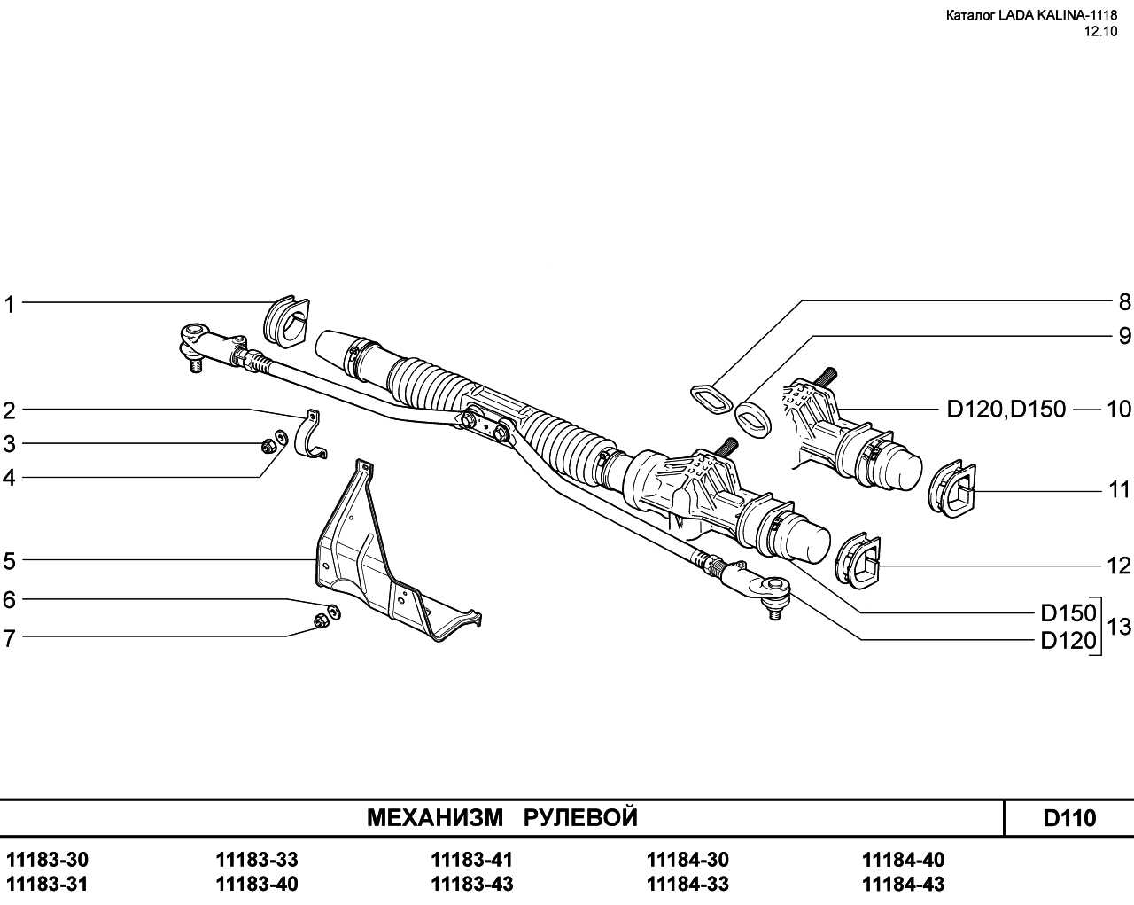 Рулевая рейка 2110 схема