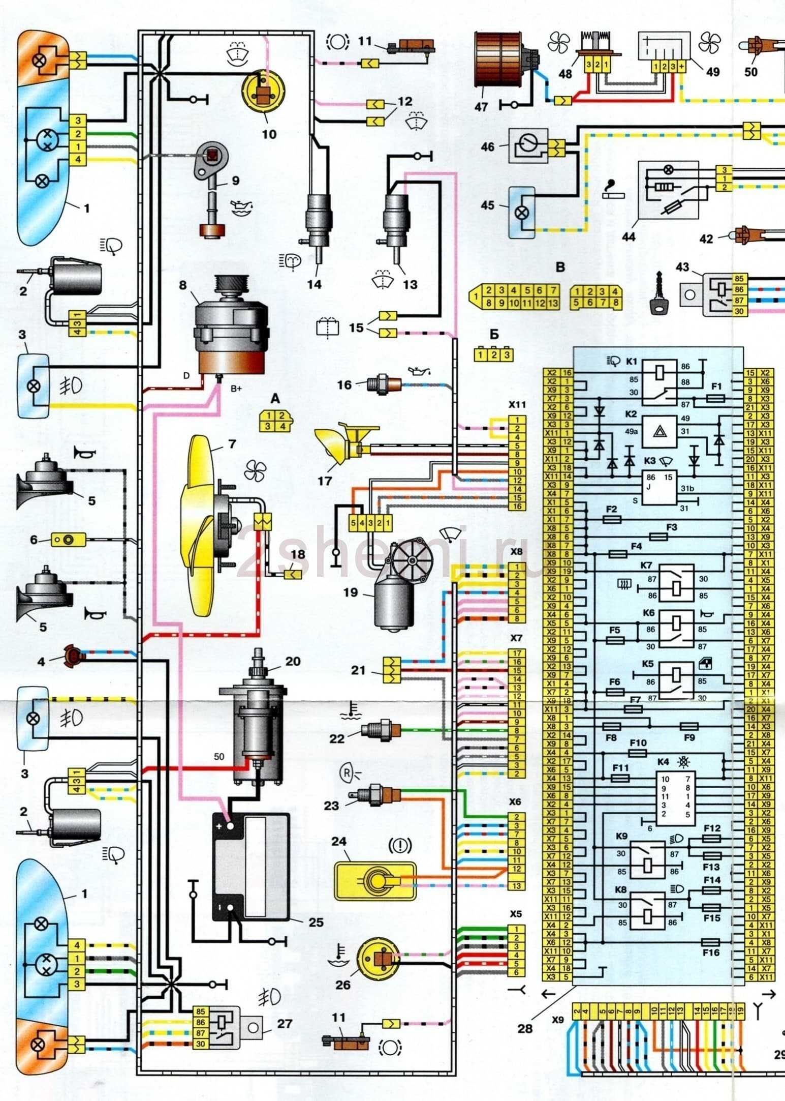 Схема электрооборудования ваз 2114 | электрикинфо.ру